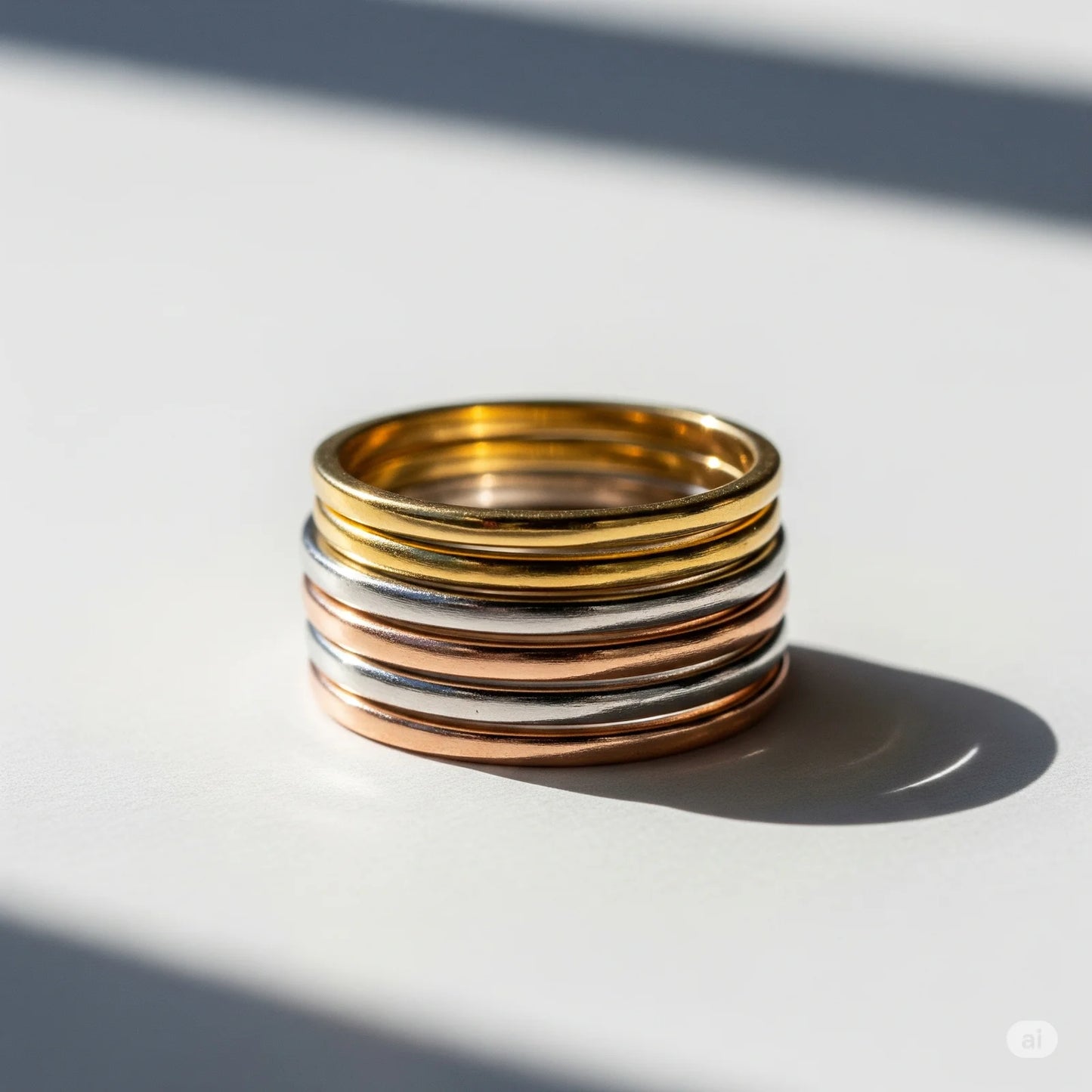 Minimalist Stacking Ring Set – Trio of Everyday Bands