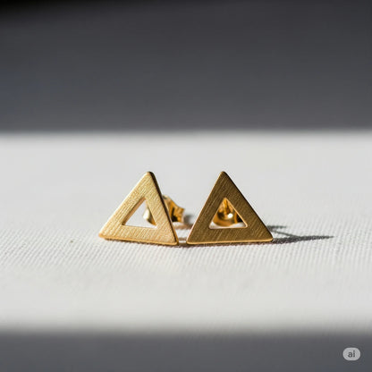 Minimalist Geometric Triangle Stud Earrings – Modern & Edgy Jewelry