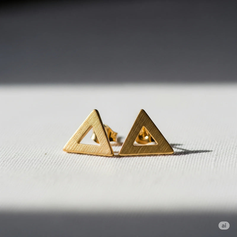 Minimalist Geometric Triangle Stud Earrings – Modern & Edgy Jewelry