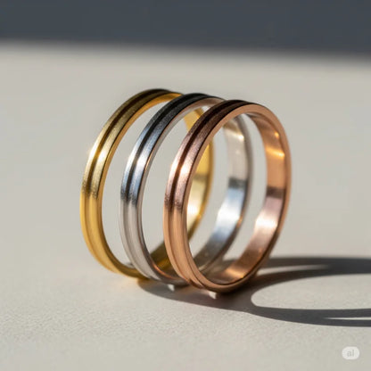 Minimalist Stacking Ring Set – Trio of Everyday Bands