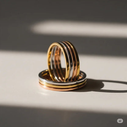 Minimalist Stacking Ring Set – Trio of Everyday Bands